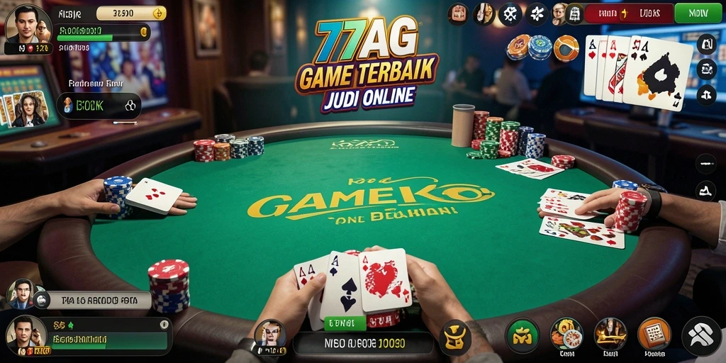 Screenshot game poker dengan antarmuka menarik dan gameplay seru.