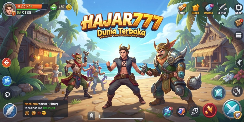 Tampilan gameplay menakjubkan dari HAJAR777 yang menunjukkan eksplorasi dunia terbuka.