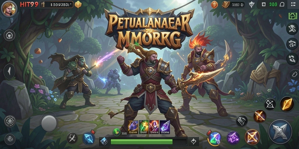 Tampilan gameplay dari HIT9 yang penuh aksi dalam dunia MMORPG.