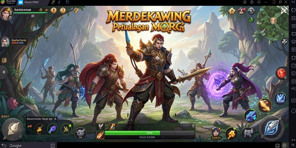 Tampilan gameplay seru dalam <strong>MERDEKAWING</strong> dengan aksi pertarungan yang dinamis.