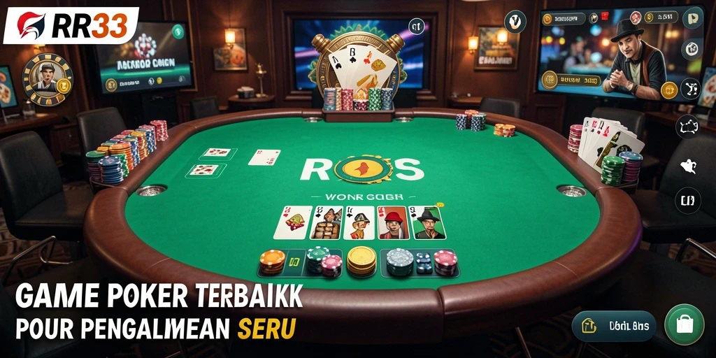 Tangkapan layar gameplay RR33 menunjukkan aksi poker yang mendebarkan.