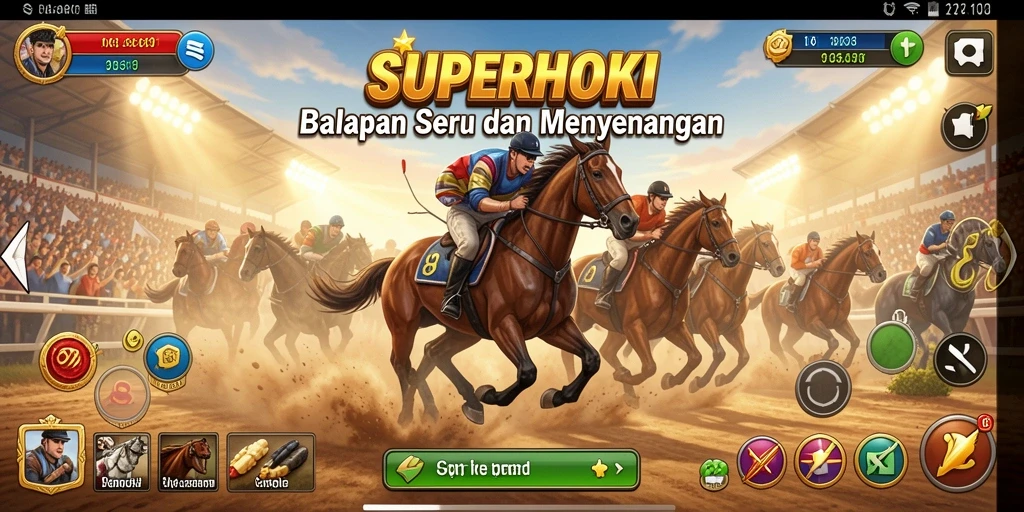 Tampilan gameplay balapan yang penuh aksi dan tantangan.